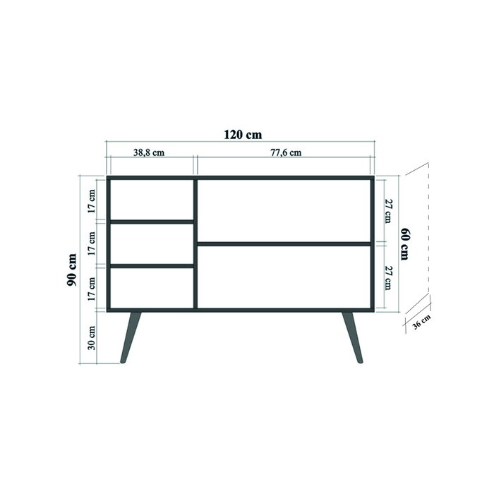 Hanah Home Consola Mega - 727 Roble Sonoma